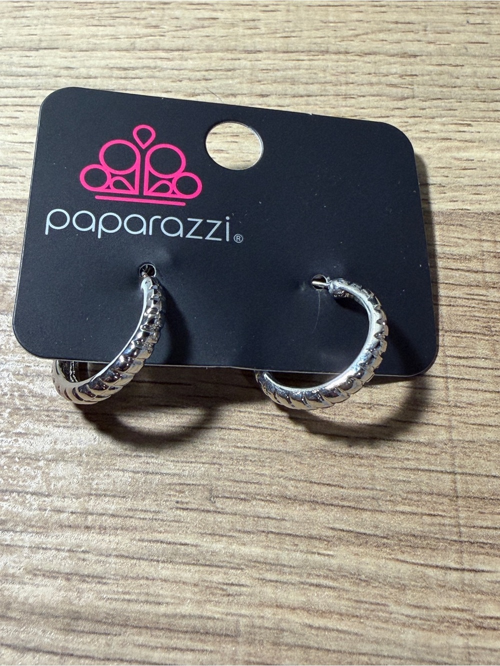 Paparazzi Silver Ridged Hoop Earrings - Silver